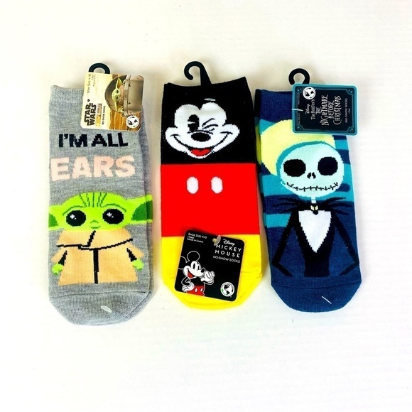 3 Pairs Of Disney No Show Socks Size 4-10 - Picture 1 of 8